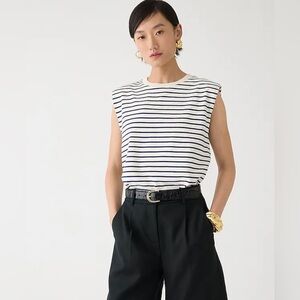 J.CREW Structured muscle T-shirt in stripe mariner cotton